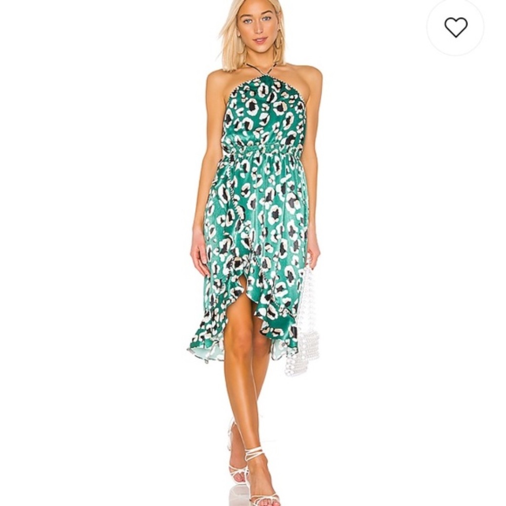 House of Harlow 1960 x REVOLVE Baye Midi Dress - Green Leopard - Size Small